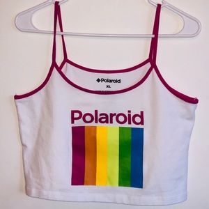 🆕 Polaroid Graphic Cropped Cami Top XL New